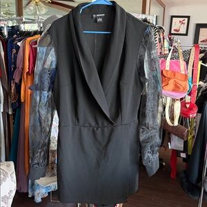 Elegant Black Sheer Sleeve Blouse